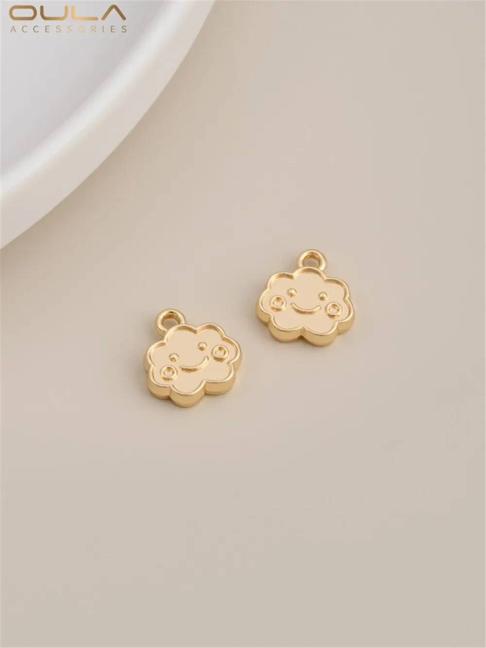 

14K Gold-Color Plated Fish Tail Apricot Leaf Bell Fortune Cat English Heart Pendant Diy Handmade Jewelry Pendant