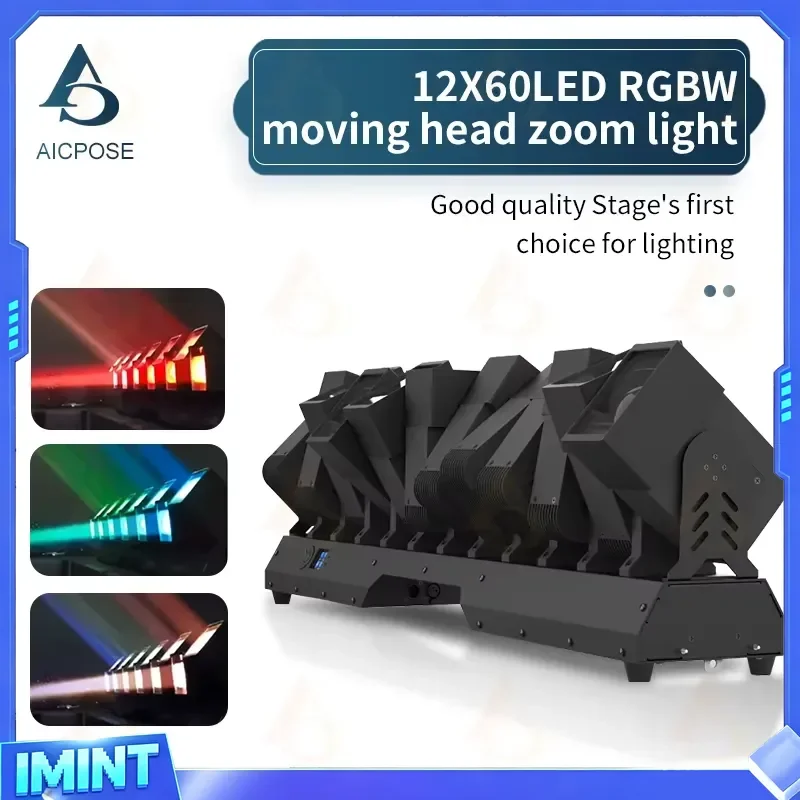 Professional 12X60W LED Moving Head Zoom Light RGBW Bar Matrix Beam Linear Stage Effect Lighting For DJ Disco Club Party view 2