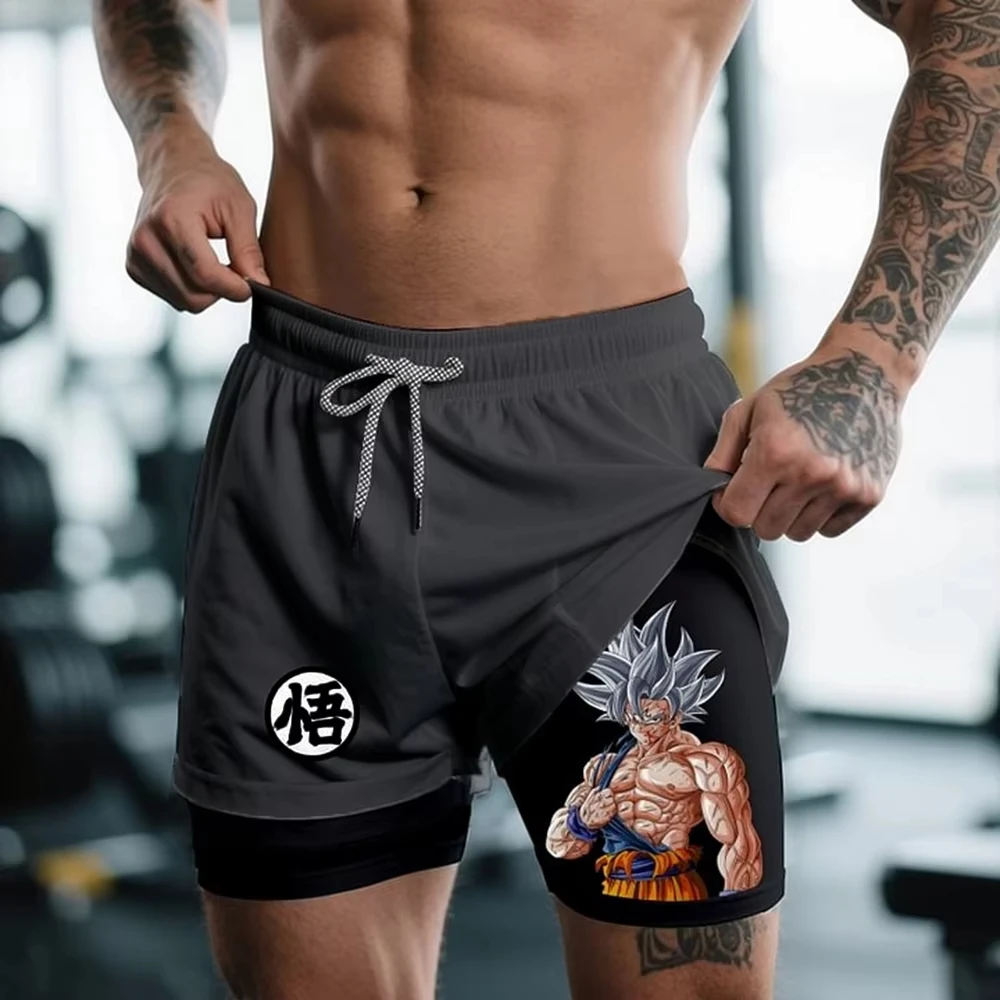 Jujutsu Kaisen 애니메이션 압축 남성용 반바지 스포츠 2-in-1 운동 피트니스 캐주얼 컴포트 사계절 레깅스 스트리트웨어