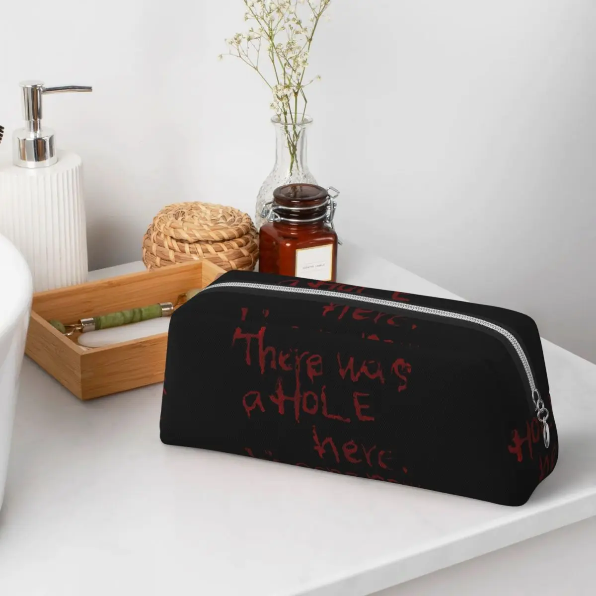 There Was A Hole Here. It's Gone Now Silent Hill Quote Pencil Cases Students Pen Box Pencil Bag Pencil Pouch Storage Stationery