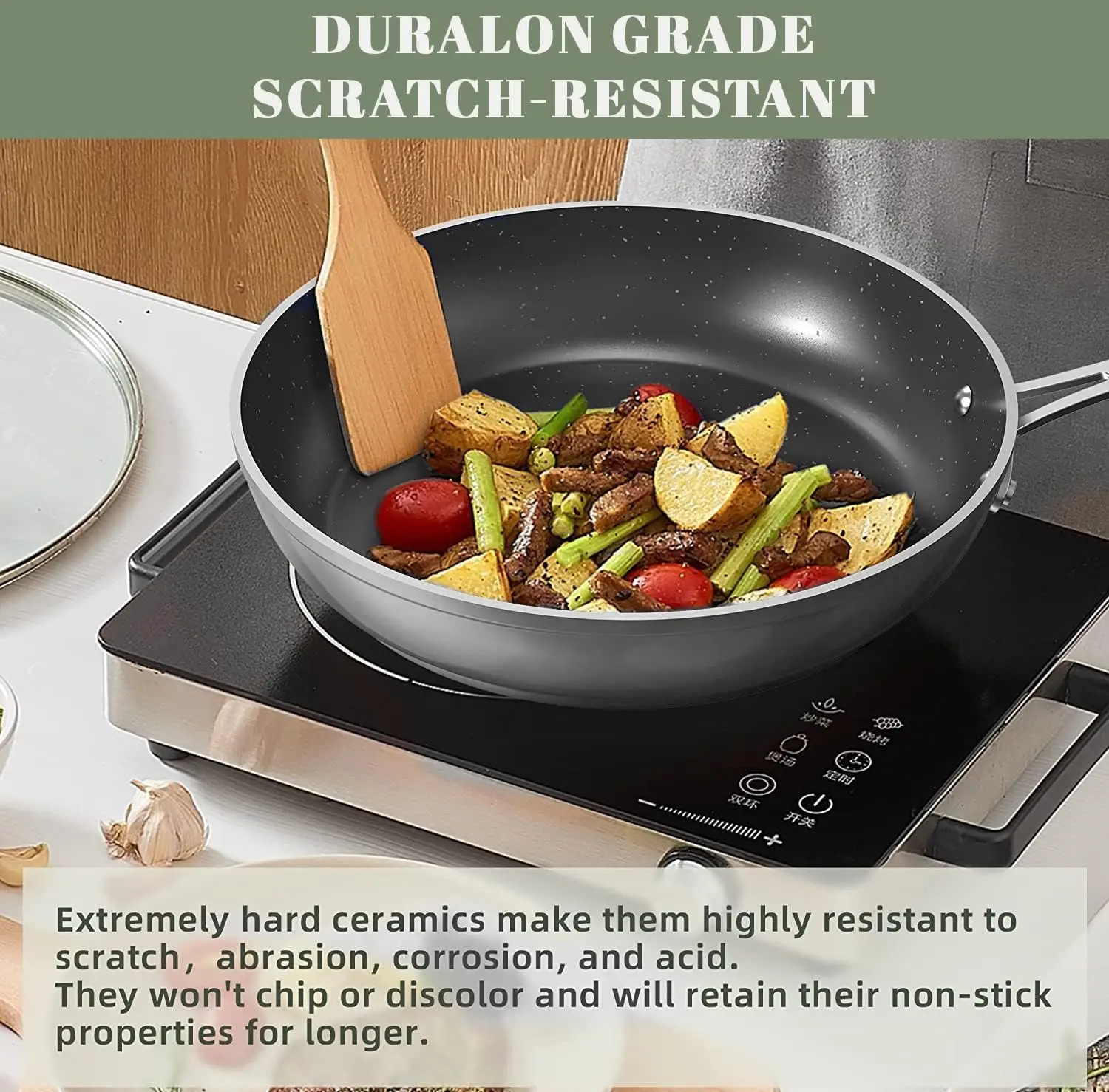ave 9Pc Cookware Set Healthy Duralon Blue Ceramic Nonstick Coated, Diamond Infused Scratch-Resistant, Pfas Free, Oven Safe,