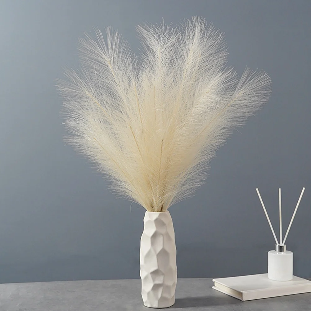 

2pcs Artificial Stems Fake Tall Dried Grass Home Wedding Decor Floor Vase Filler Event Decoration Indoor Plant