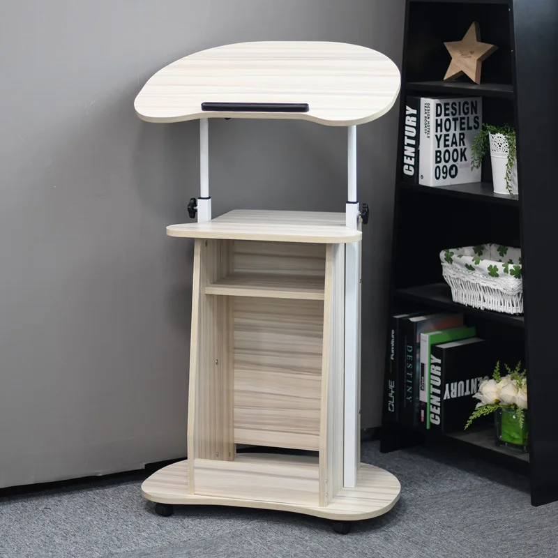 Lifting computer desk, standing movable sofa side table, desk training podium to welcome guests