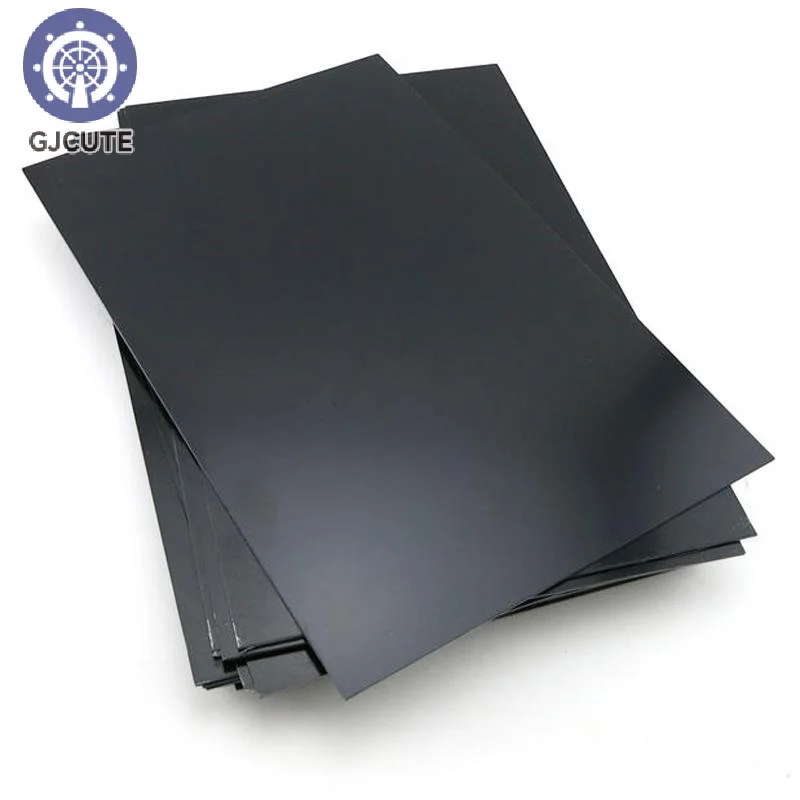 1Pcs ABS Plastic Sheet Black Board 1mm 2mm Black Rigid Thermoplastic Board For Signs Crafts DIY Projects