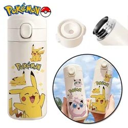 Pokemon Pikachu butelki na wodę ze stali nierdzewnej przenośna kreskówka Jigglypuff kubek termiczny kolarstwo na świeżym powietrzu butelka na wodę 420ML prezenty