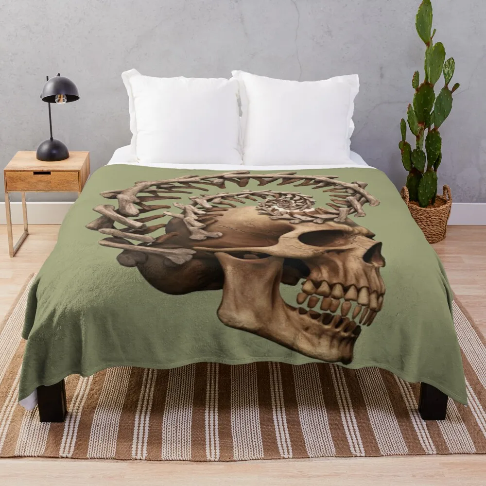 DNA Iroquois punk skull Throw Blanket Custom Thins Blankets