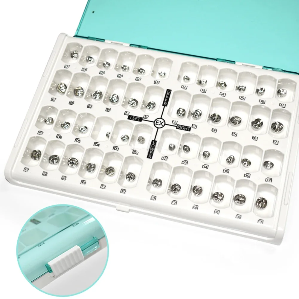 

48Pcs/set Position Dental Temporary Crowns Stainless Steel Pedo Molar Crown Refill Kit For Kids 1st 2nd Preformed Dentistry