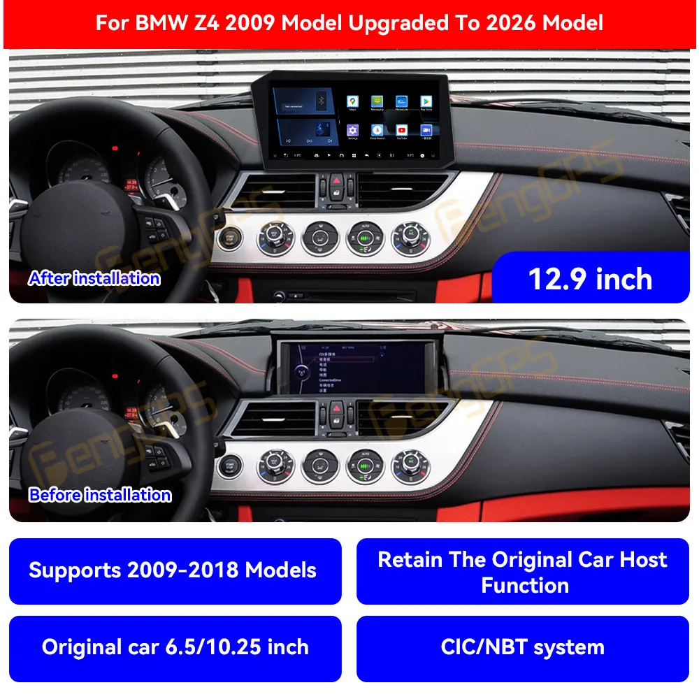 8+256 Carplay Android 14 For BMW Z4 2009-2018 Car Multimedia Player GPS Navigation Car Radio Auto Stereo Headunit Satnav Media