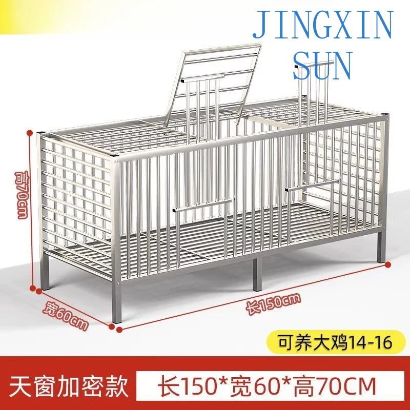 Stainless steel chicken cage rabbit pigeon cage large household outdoor encryption breeding family