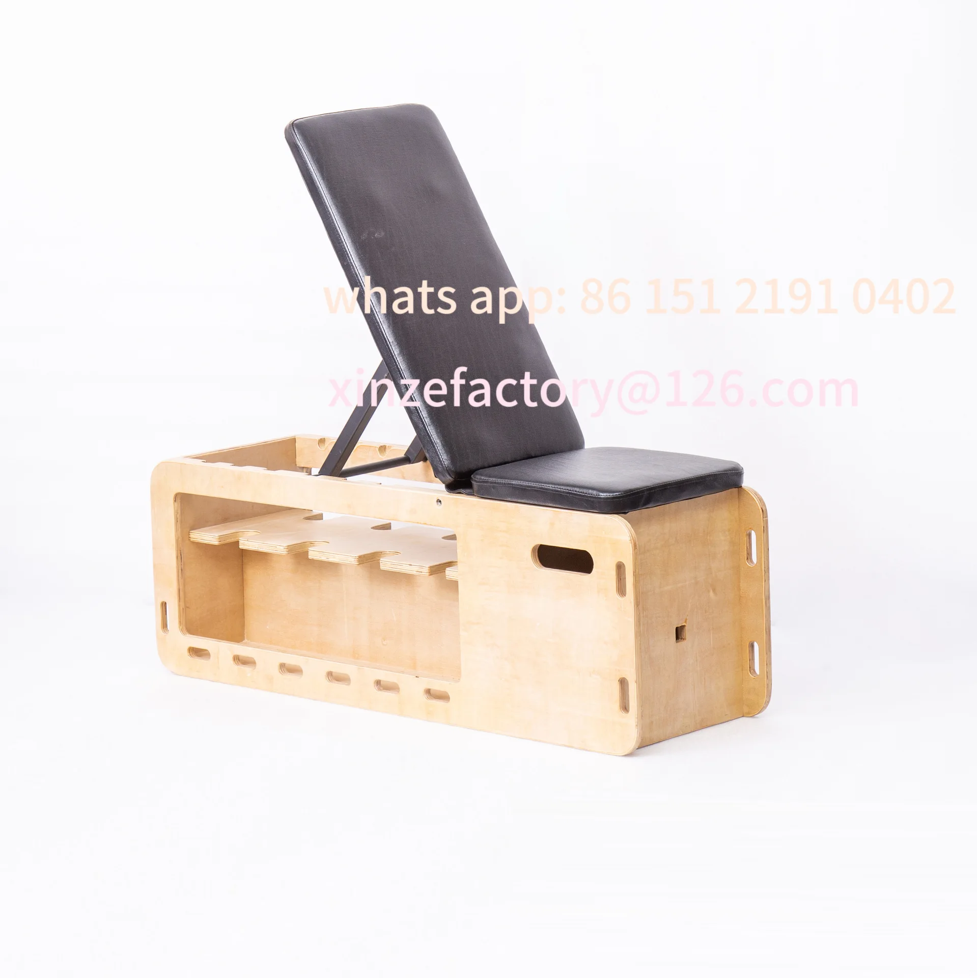 

Customizable Adjustable Wooden Dumbbell Stool Multifunctional Fitness Household Stretch Crunches Bench Press Stool