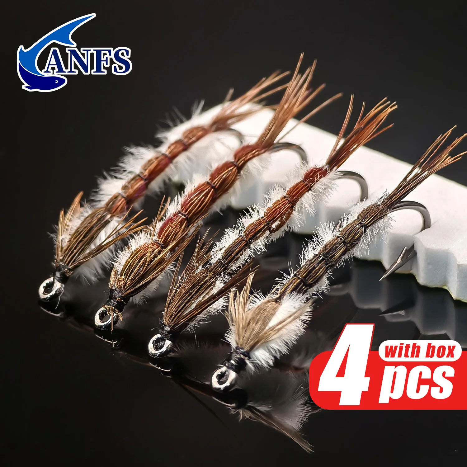 Moscas ANFS Nymph y Seca Atadas a Mano para Trucha - imagen 2