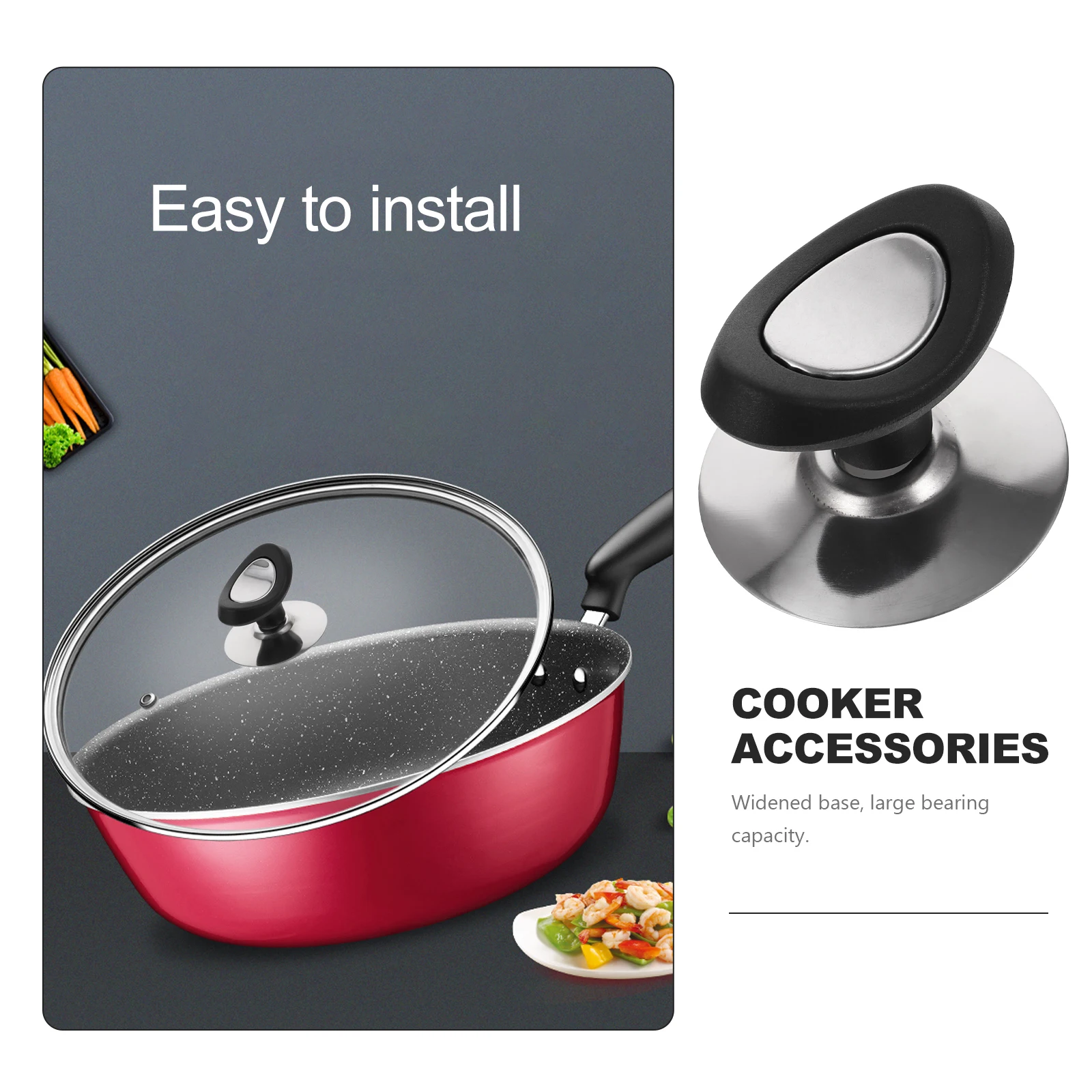 

6Pcs Pot Lid Knob Set Suitable Various Lids Woks Steaming Pots Milk Soup Pots Easy Grasp Labor Saving Pot Lid Knob