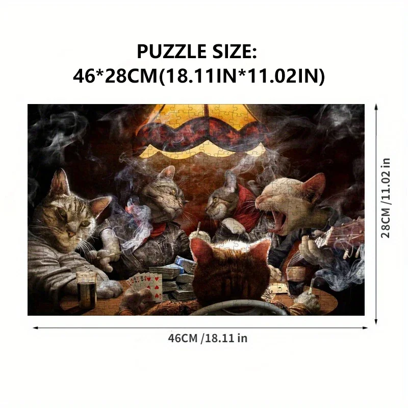 46*28CM 500 Pieces Jigsaw Puzzle for Adults Painting Cats Game Paper Puzzles Home Decor Wall Display Festival Gift Toys