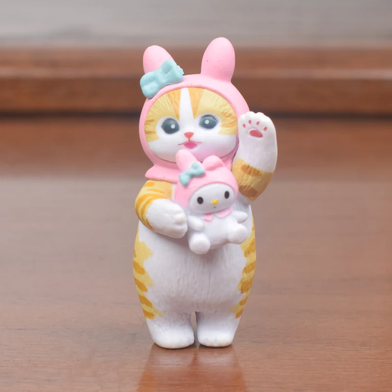 Mofusand Shark Cat Cos Sanrio Blind Box Kuromi Cinnamoroll My Melody Character Figures Toy Ornaments Dolls Fans Children Gift