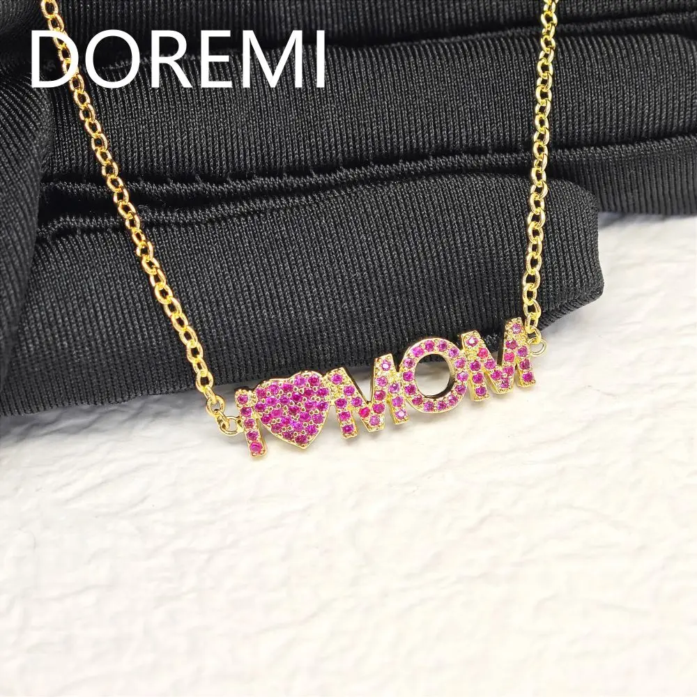 DOREMI-pulsera de regalo de joyería personalizada para madre, nombre personalizado, letras de tamaño de 6mm, pulsera colorida CZ