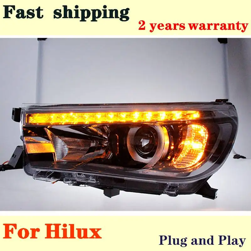 

Car Styling For Toyota Hilux Revo 2015-2020 LED Headlight DRL Fog Lamp Turn Signal Light Low and High Beam Angel Eye Lens