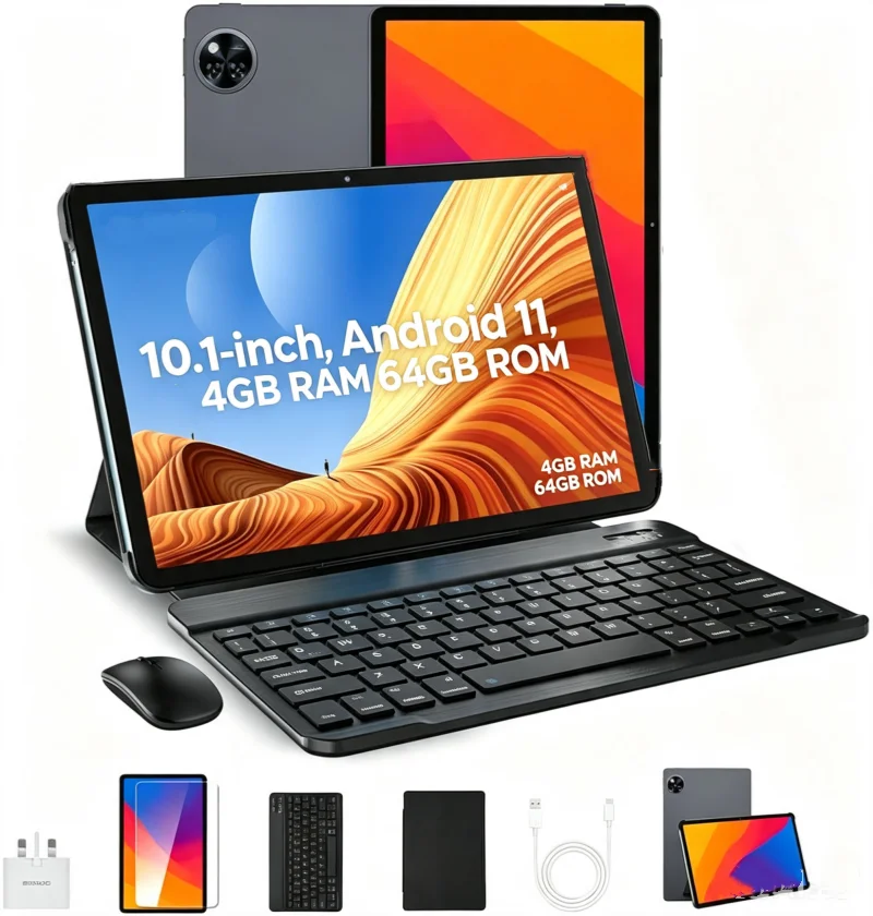 10.1 Inch T10 Portable Q1 Android 11 Tablet PC Sun50iw S22 Octa-Core Cortex-A53 4GB RAM 64GB Expandable Storage, Equipped