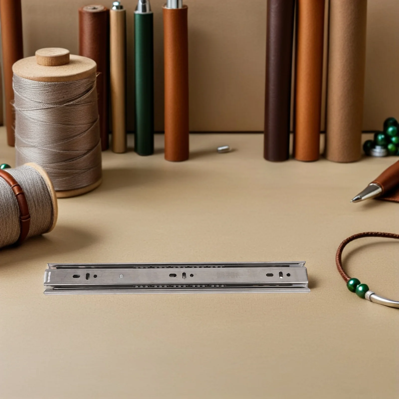 

4Pcs 3 Fold Drawer Slides Side Mount 14 Inch Heavy Duty Metal Rails for Cabinet Dresser Desk Sliding Rail Track