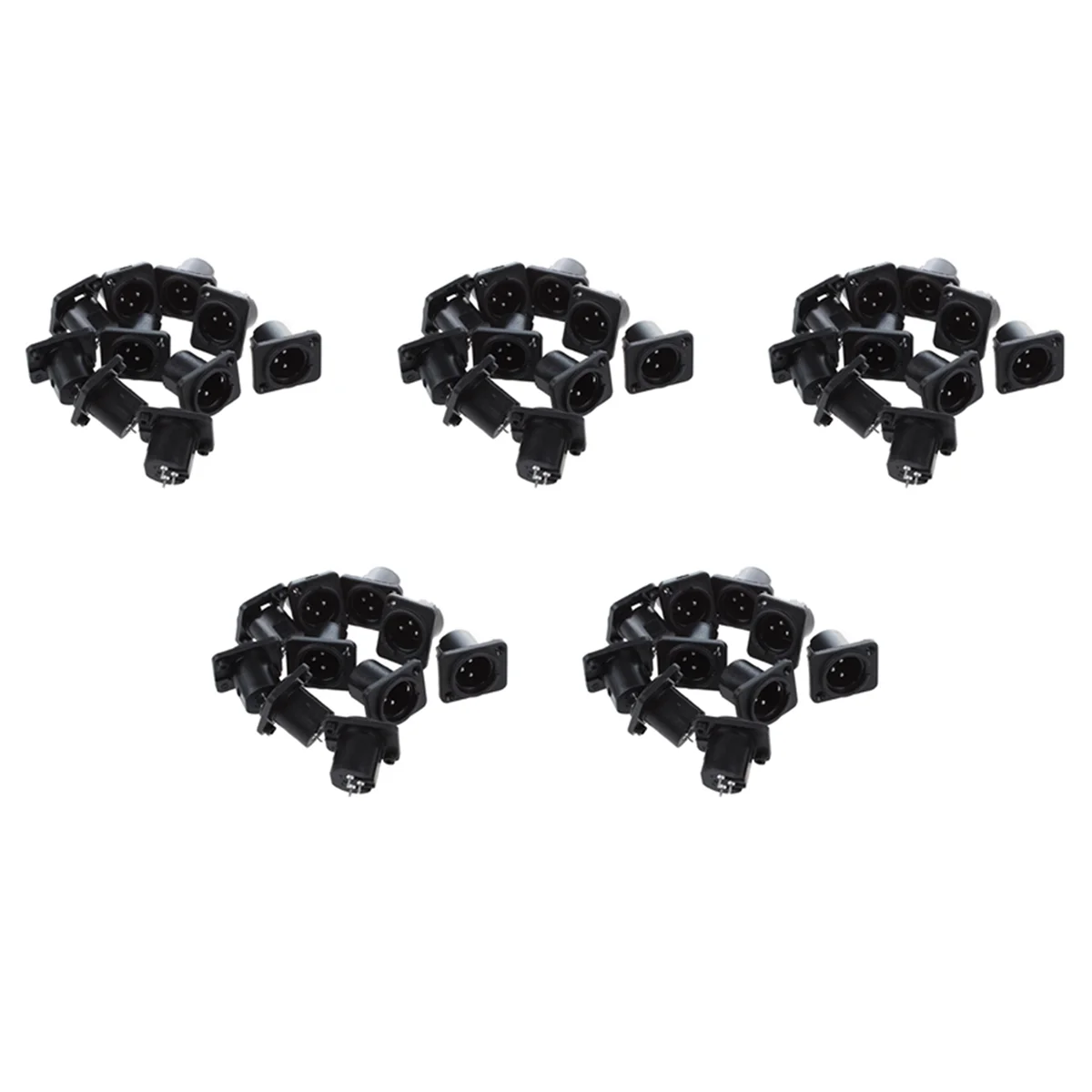 AB46-XLR オスプラグ ストレート端子 パネル取付コネクタ 50個