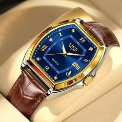 LIGE Fashion Men Watches Luxury Brand Business Mens Quartz Wristwatch Luminous Hands Man Watch Waterproof Calendar Male Clock