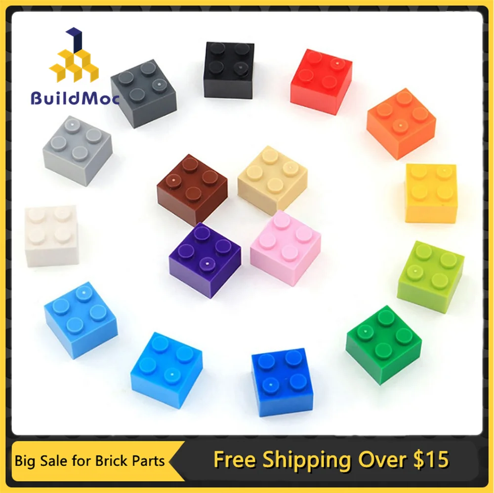 

10pcs DIY Building Blocks Figures Thick Bricks 2x2 Educational Creative Size Bricks Bulk Model Kids Plastic Toys for Childr