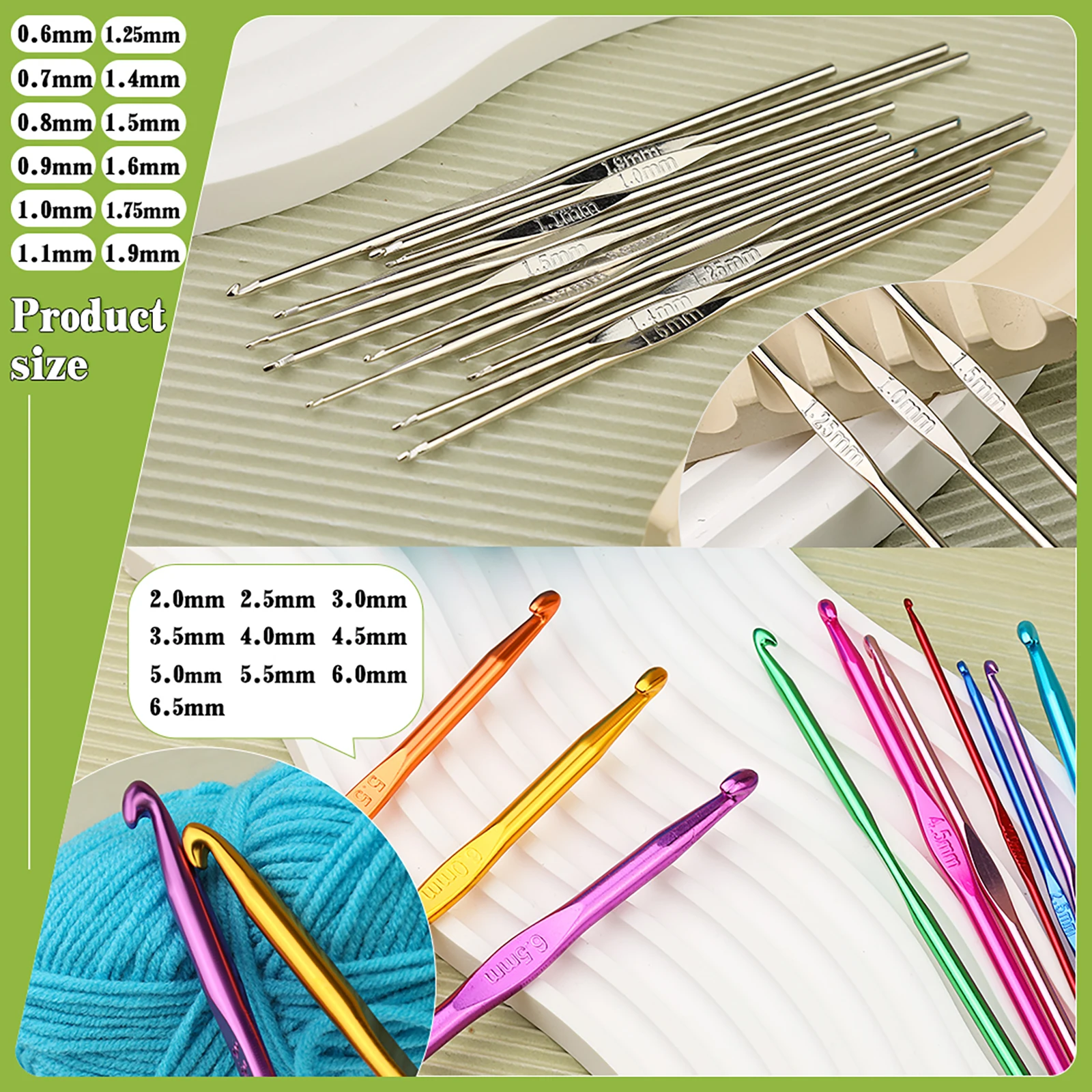 KRABALL Crochet Knitting Hooks Set with Big Eye Yarn Needles and Stitch Markers Clip Knit Tool Kit Accessories for Beginners