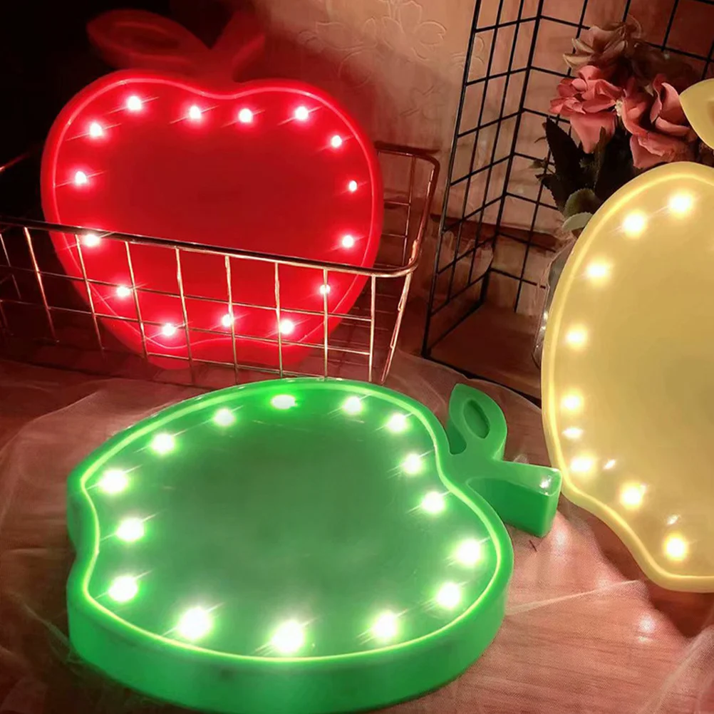 مصباح LED بجانب السرير يعمل بالطاقة على شكل فاكهة، ضوء ليلي على شكل تفاحة لغرفة النوم وغرفة المعيشة، أضواء تعمل بالطاقة #3