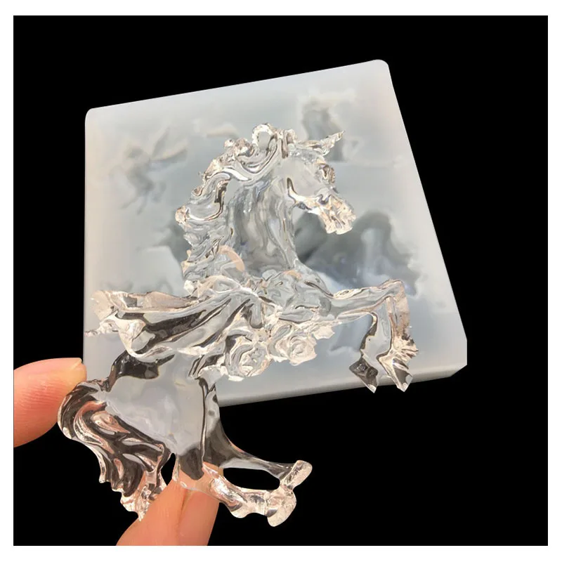 DIY Ornament Epoxy Silicone Mold Pegasus Horse Unicorn Crystal Glue Translucent Silicon Resin Mould 16077