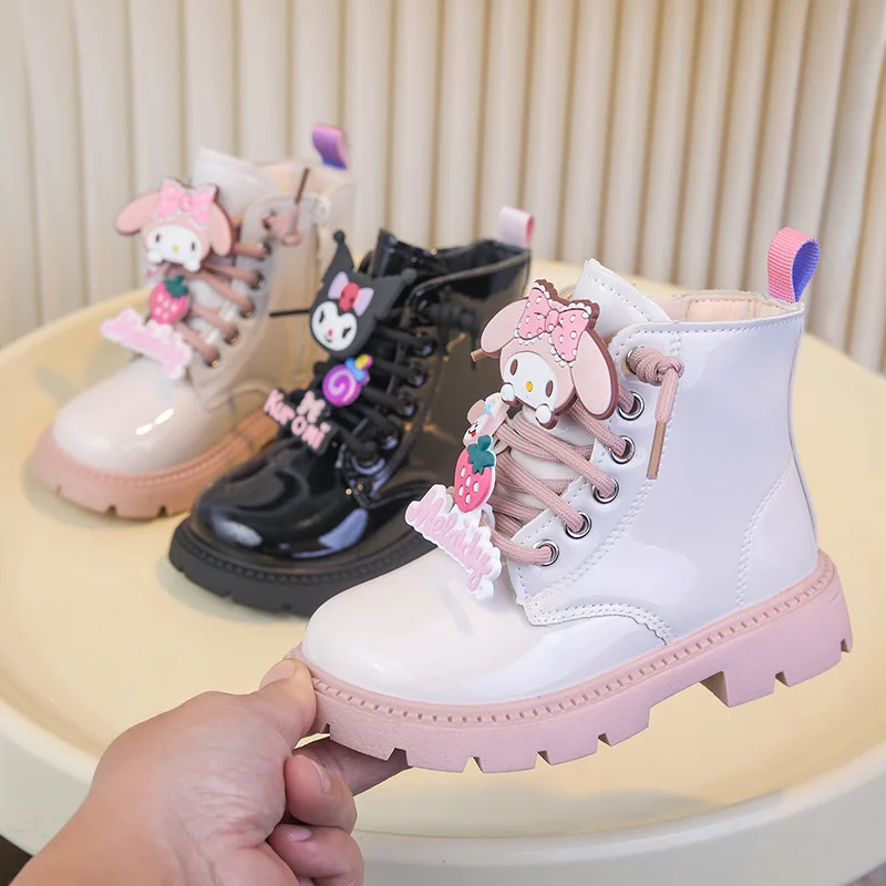 

Kids'Casual Shoes Boots PU Leather Cartoon Spring Shoes For Soft Bottom Girls Anti-slip Black Beige Shoes Size 26-36