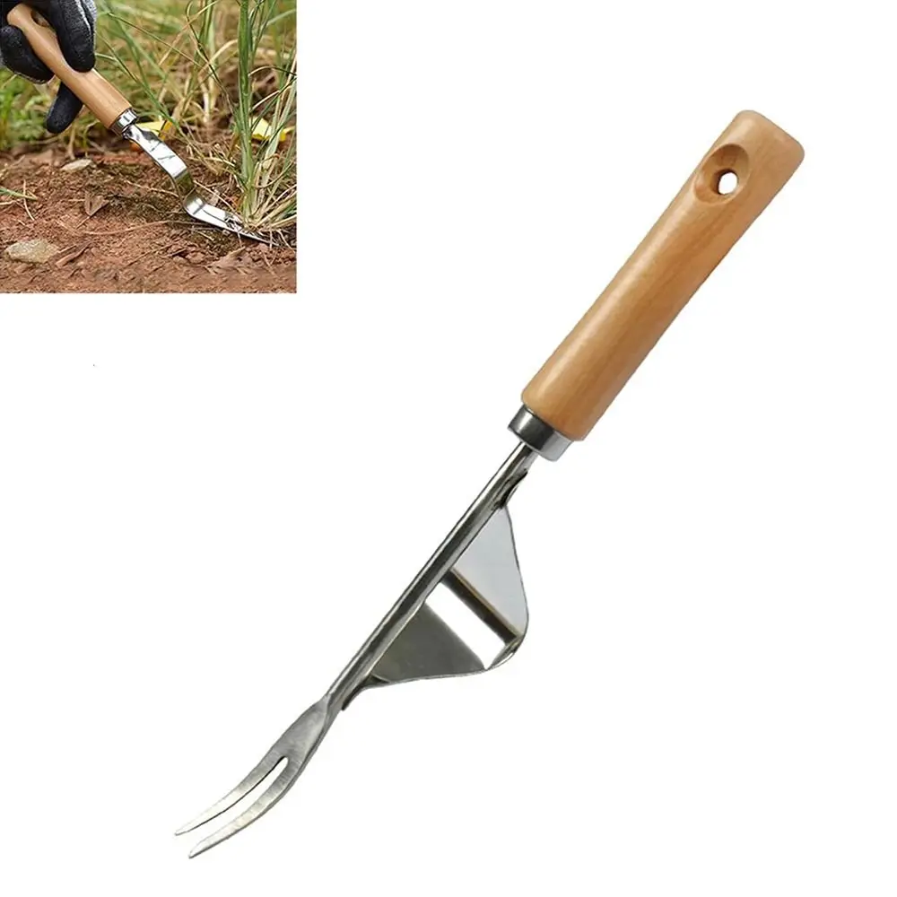 

Garden Supplies Farmland Garden Hand Weeder Tool Wood Handle Garden Tools Weed Dandelion Remover Digging Handheld Lawn Weeder