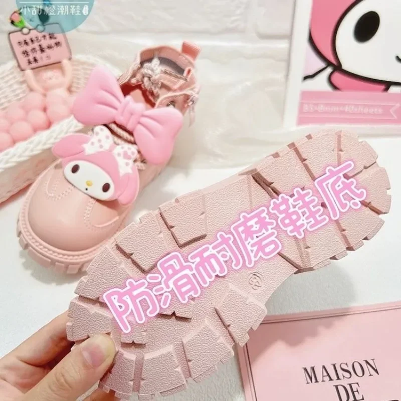 Süße Anime My Melody Sanrio Martin Stiefel Frühling Herbst Niedliche Cartoon Kawaii Prinzessin Lederschuhe Schöne Geschenke für Kinder