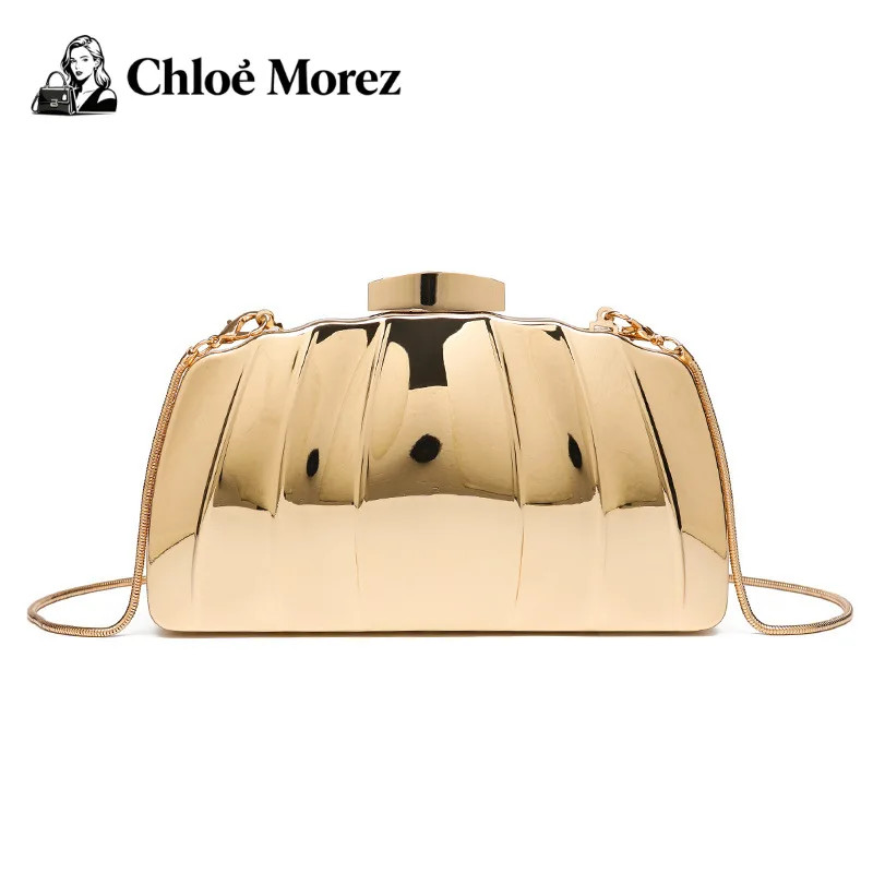

Metal Box Bag Crossbody Fashionable and Niche Single Shoulder Women's Versatile Bright Face Dinner Trendy