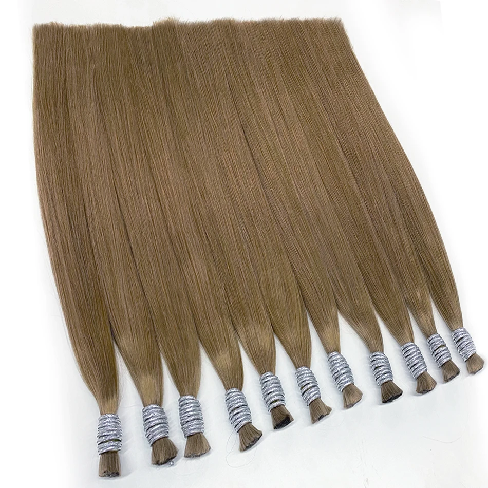 100 % rohe Echthaarverlängerungen, kein Schuss, glatt, 613 Honigblond, hochwertiges brasilianisches Remy-Haar für Zöpfe, 76,2 cm