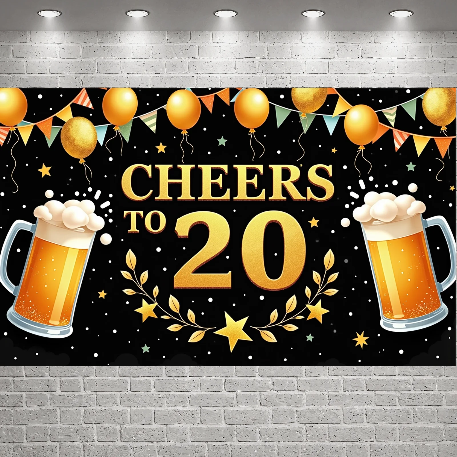 هتاف إلى 20 راية الغار إكليل معلم خلفية حفلة 20th الذكرى خلفية النثار عناصر عرض عيد ميلاد الكبار #1