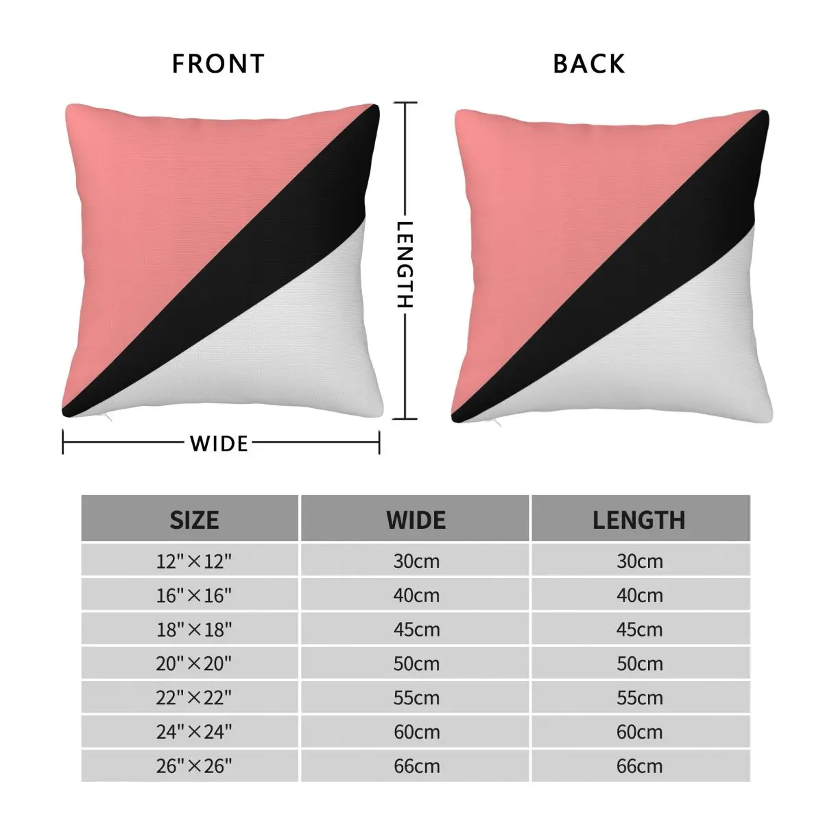 Coral Black Triangles Pillowcase Polyester Linen Velvet Printed Zip Decorative Pillow Case Home Cushion Cover