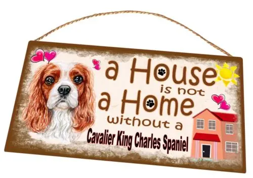 Cavalier King Charles Spaniel Novelty Wall Hanging Metal Sign Spaniel Dog Sign