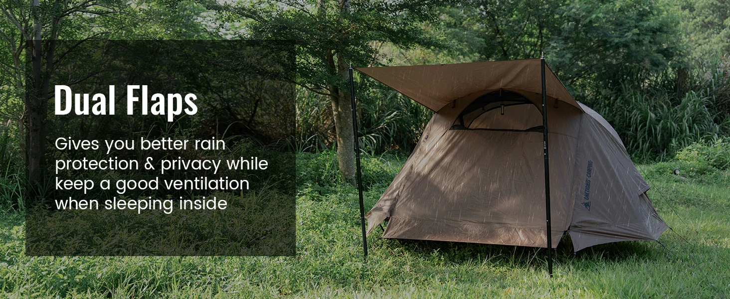 ONETIGRIS NIGHTWATCH Camping-Feldbett-Zelt 1-Personen-Netz-Innenzelt Übergroßes Feldbett-Kombi für Rucksackreisen, Auto-Trekking und Bushcraft – Detail 5