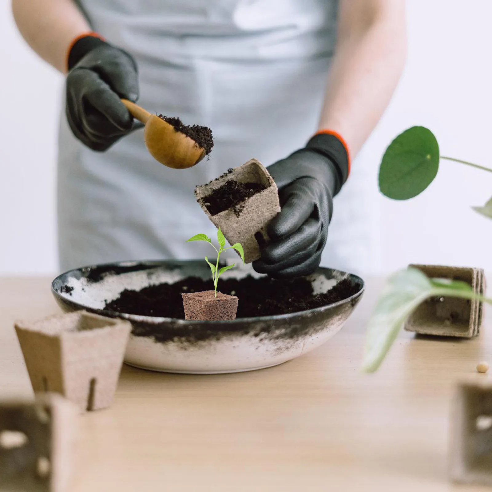 40Pcs Biodegradable Seed Starter Blocks Air-Permeable Nutrient-Rich Soilless Cultivation Nursery Plugs for Healthy Plant
