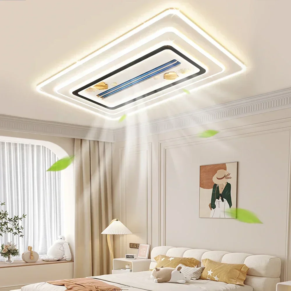 2026 Modern Minimal Fan LED Ceiling Pendant Light Invisible Bladeless Ceiling Fan Home Decor Bedroom Dinning Living Lighting Fix