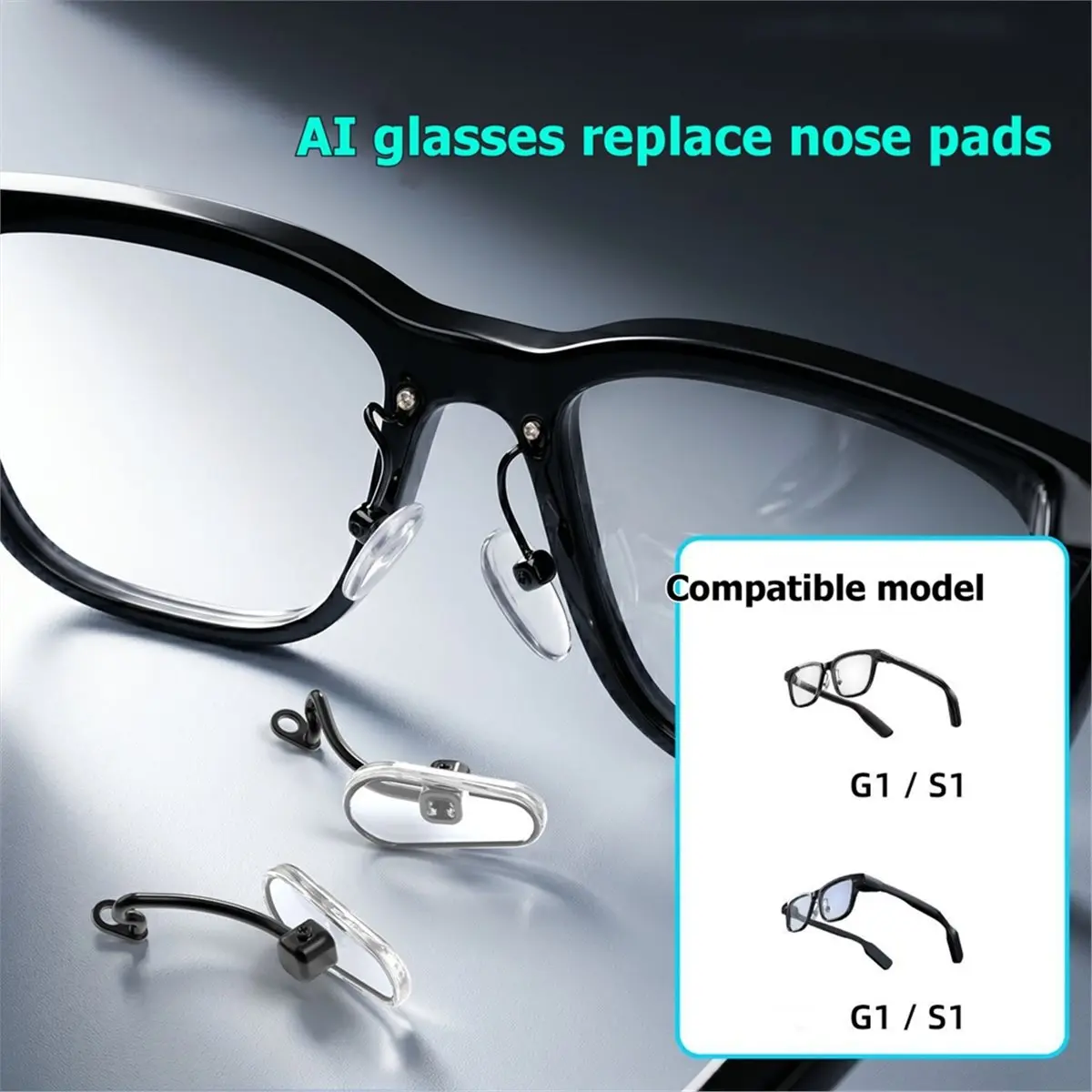 (▲★HUND)For G1/S2 for G1/S2 AI Glasses Nose Pads Silicone Anti-Slip Transparent Soft Silicone AI Glasses Nose Pad
