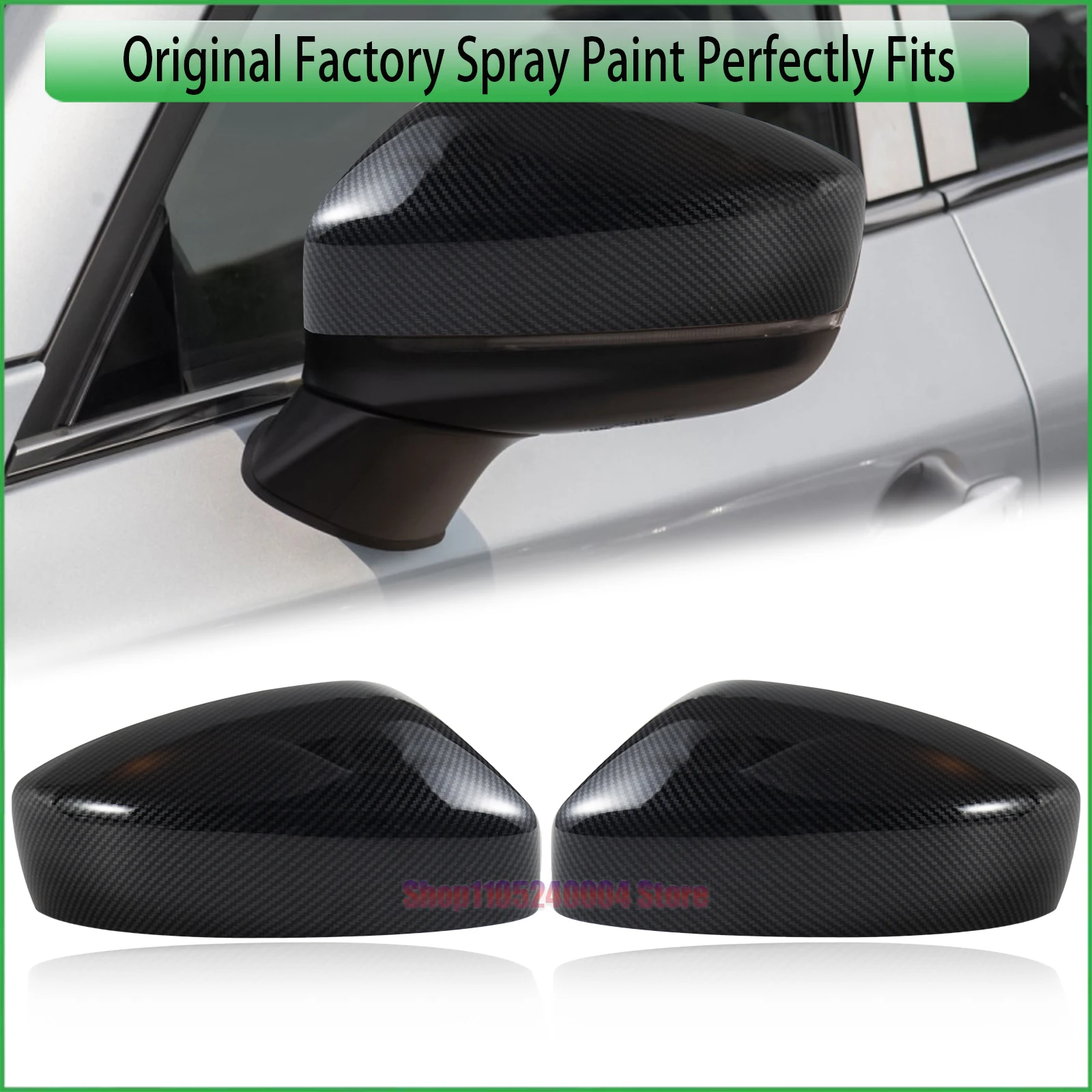 Premium Carbon Fiber Effect Mirror Housing Set - Perfect Fit for Mazda CX-5 2017-2021  Upgrade Your Ride with Stylish Protection