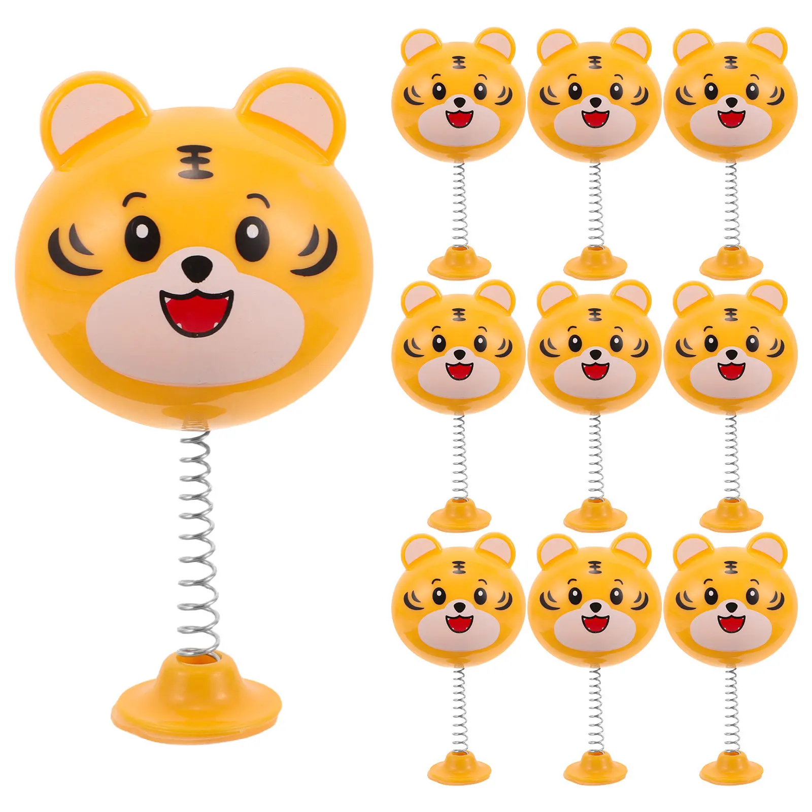 10Pcs Cute Tiger Bobblehead Decoration Shaking Head Motorcycle Accessory for Scooter Ornament Cartoon Animal