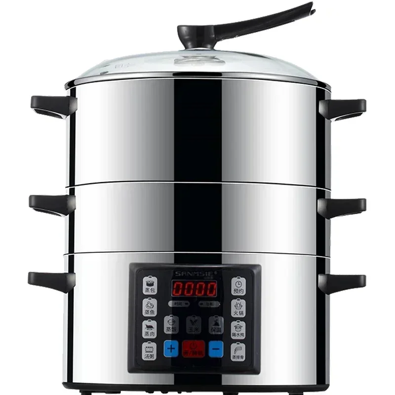 304 Stainless Steel Large Capacity Intelligent Steamer 220v 32cm Household Multifunctional Electric Steamer