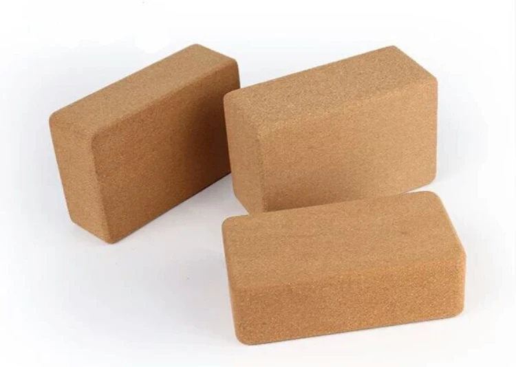 Eco-friendly High-Density Solid Yoga Brick 4x6x9 Inch Custom Logo Wholesale Cork Yoga Blocks