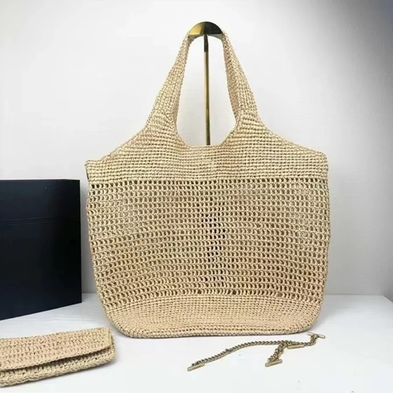 

Y Luxury Straw Holiday Bag Handmade Straw Summer Simple Versatile Tote Bag Brand High Quality Large Braided Beach Shoulder Bag