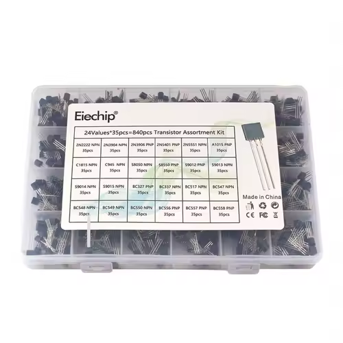 200-900PCS TO-92 Transistor Kit assortment box BC547 BC327 BC337 2N2222 3904 3906 C945 PNP/NPN transistors set electronics Kit - Image 2