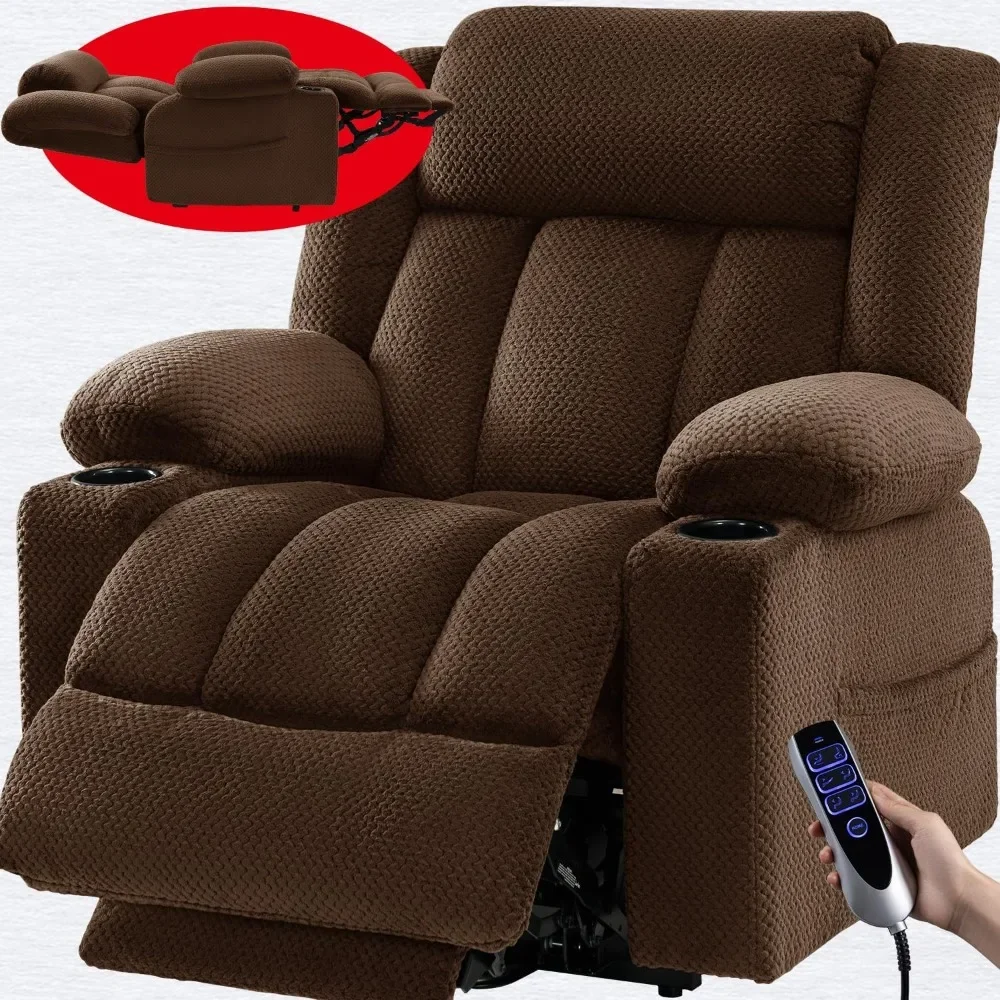 

Triple Motor Large-Wide Power Lift Recliner Chair for Elderly,Lay Flat,Heat and Massage,Infinite Position,Power Headrest