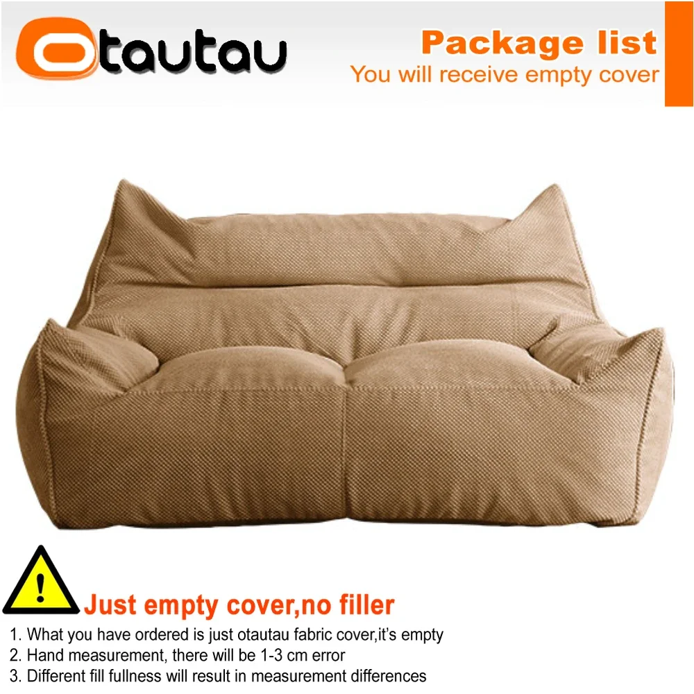 Otautau Zachte Wafel 1-2 Zitplaatsen Zitzak Bankhoes Set Zonder Vuller Zitzak Fauteuil Luie Slaapbank Ligstoel Ottomaanse Kruk Sf182