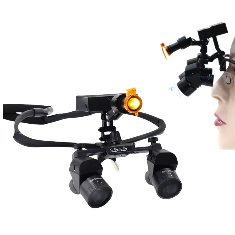New Magnification Lenses 6x Denta Glass Headlight Dentl Ergonomic Loupes With Light Oral Surgery Den al Angle Magnifier