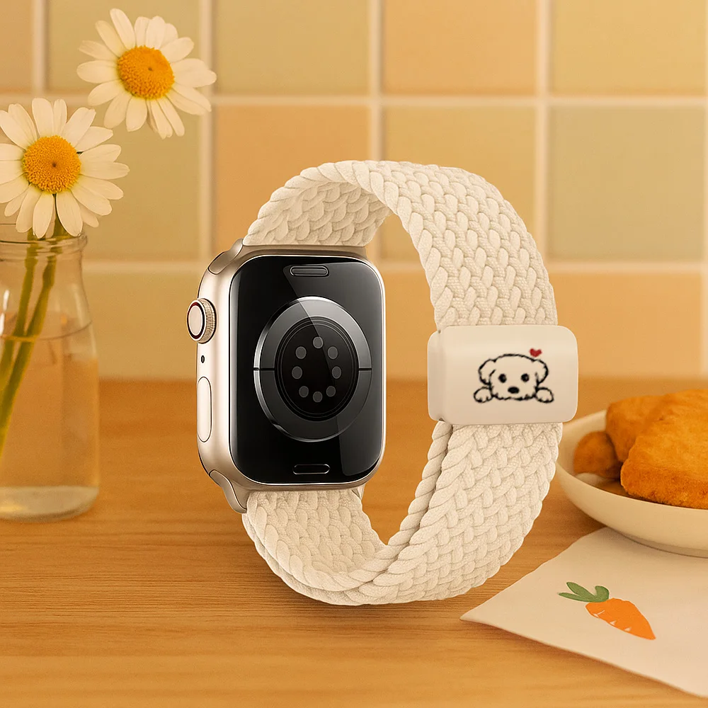 Magnetisches geflochtenes Welpenarmband für Apple Watch-Armbänder 42 mm 44 mm 45 mm 40 mm Nylonarmband Correa Serie 10 9 8 7 6 5 4 3 SE Ultra 2